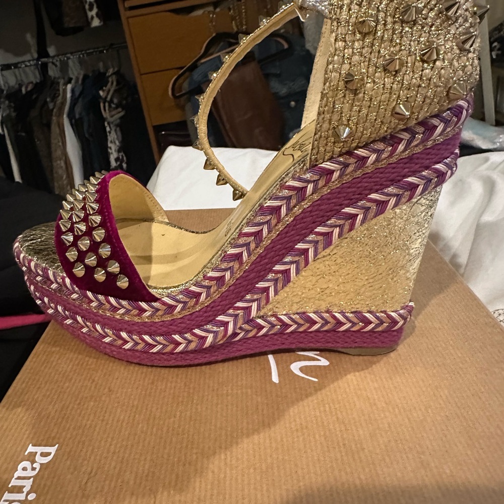 Christian Louboutin Madmonica 120 Velvet Multi-Color Shoes